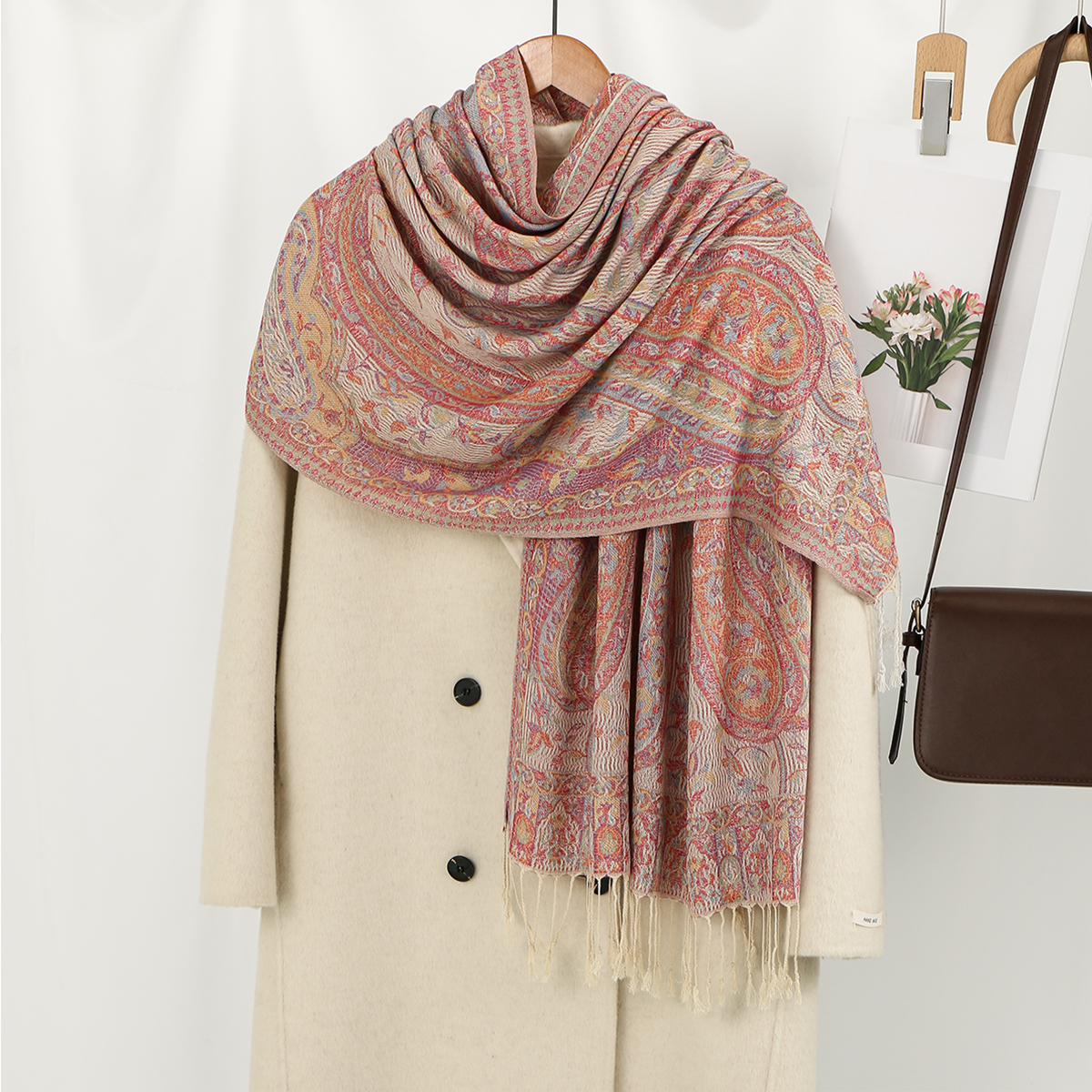 Paisley glands Pashmina châle femme écharpe chaude musulman Hijabs mode longues enveloppes épais foulards femme Cape foulard 178*71 cm