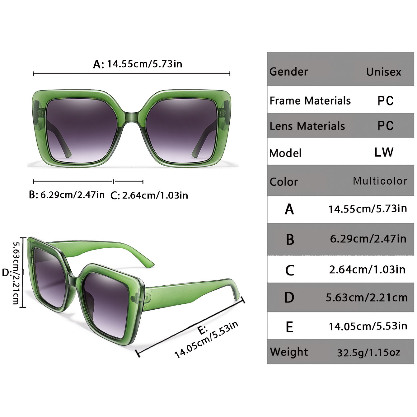 Lunettes de soleil tendance pour femmes, monture carrée à grandes lentilles, adaptées à un usage quotidien, shopping, fêtes sur la plage, unisexe