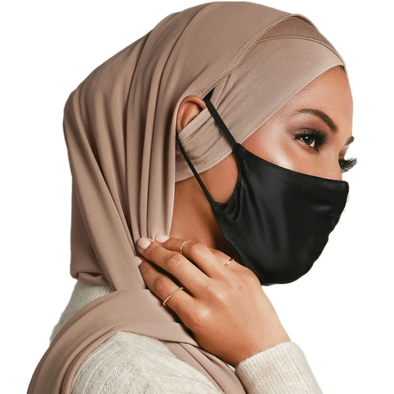Mode femmes instantané Hijabs front croix avec oreille Piercing pull casquette ethnique foulard bas casquette musulman Turban Bandana
