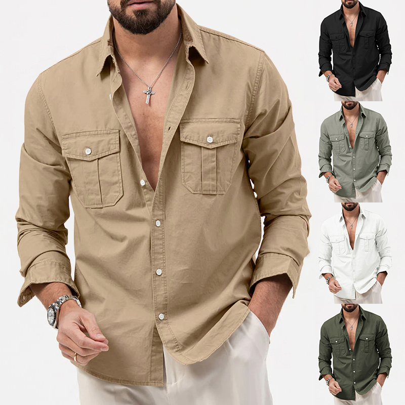 Chemise à manches longues pour hommes, vêtements de Fitness rétro Tiki de couleur unie, chemise d'automne de Jogging et de Fitness de rue Harajuku de haute qualité