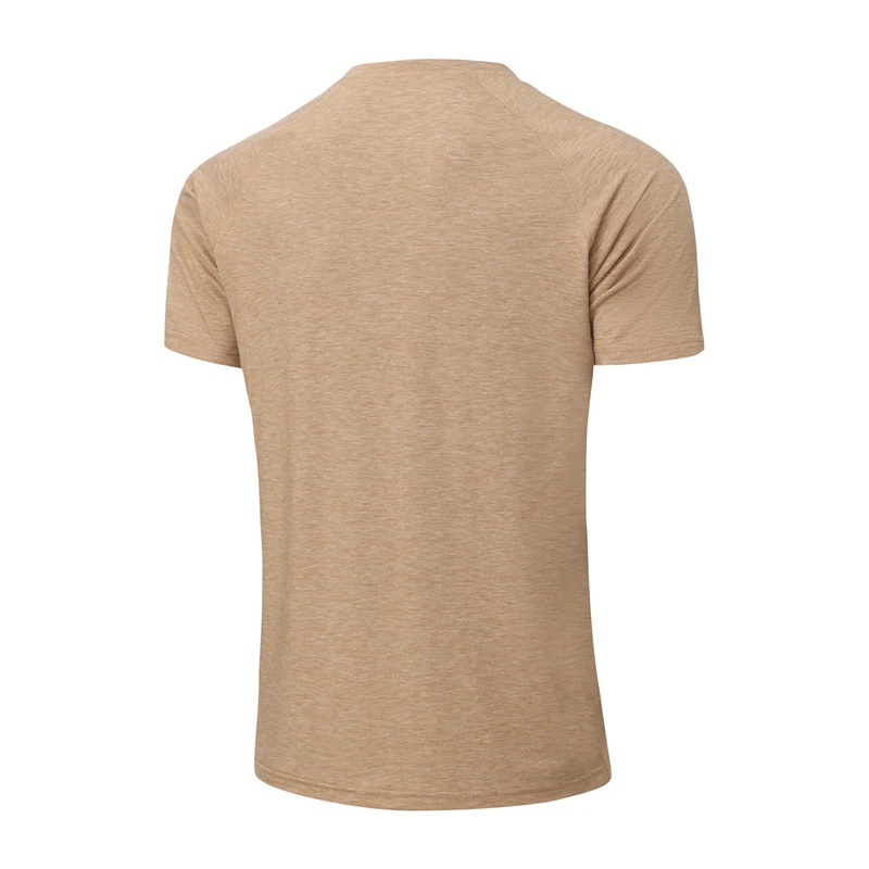 T-shirt de sport pour homme, confortable et respirant pour l'été, coupe ajustée, fitness, entraînement, décontracté, couleur unie