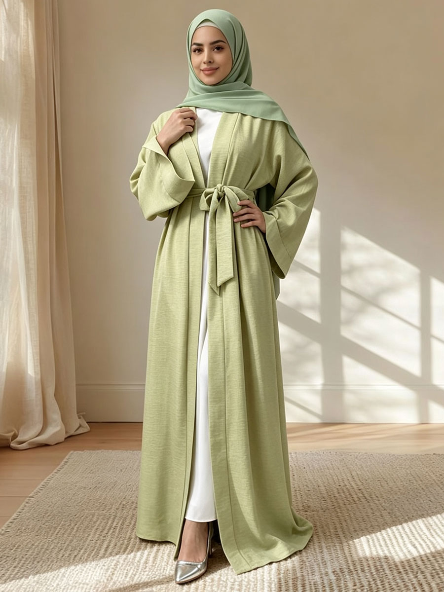 Robe Abaya Décontractée pour Femmes Musulmanes, Dubai, Manches Longues, Fendue, Grande Taille, Modeste, Robe Ample de Ramadan, Kaftan Femme, Vêtement Islamique