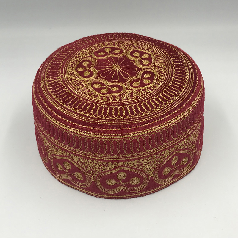 Chapeaux de prière musulmans en coton brodé pour hommes, chapeau rouge, turban indien, vêtements d'Arabie saoudite, casquette Kufi, écharpe de mari, islamique juif