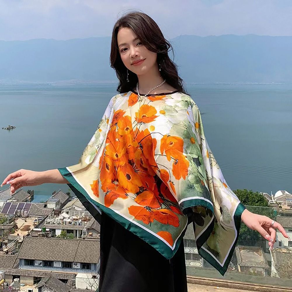 Écharpe imprimée en mousseline pour femme, divers styles, fine, pour la plage, manteaux, vestes, capes