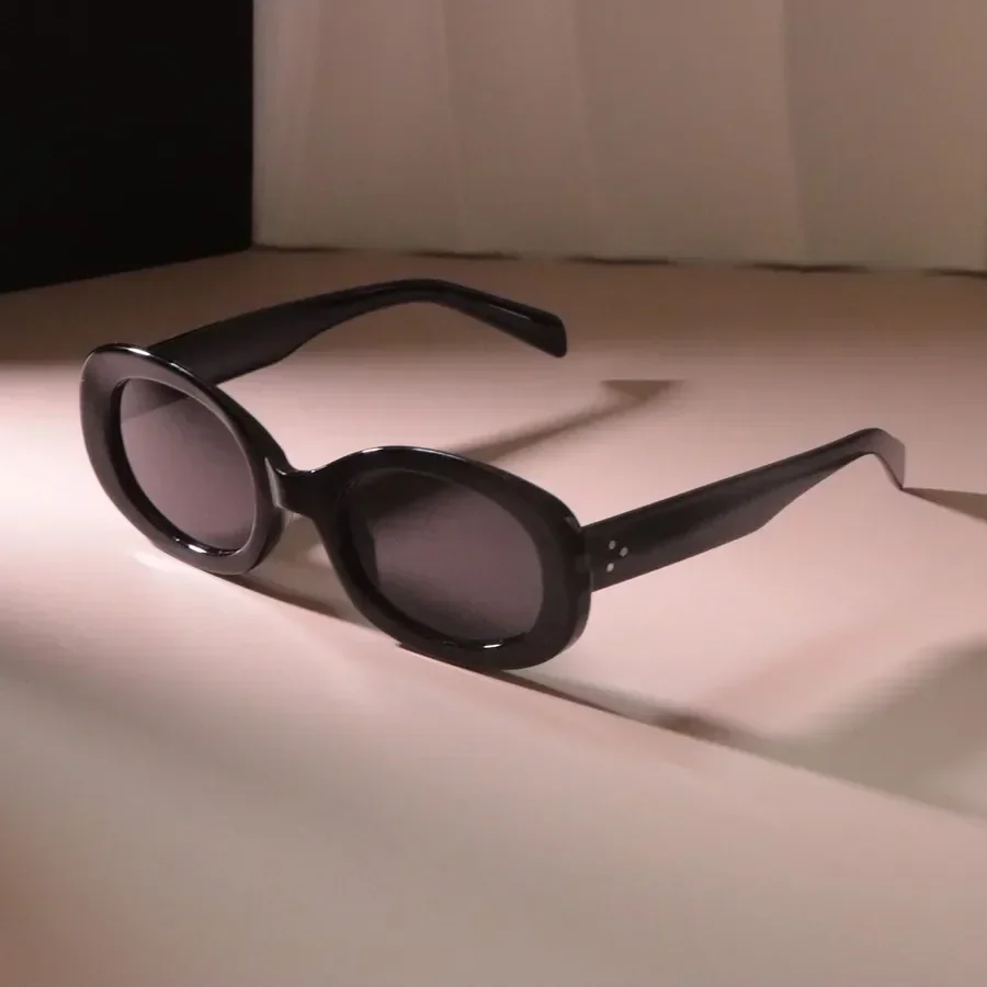 Lunettes De soleil ovales rondes De luxe pour femmes et hommes, marque De styliste, mignonnes lunettes De soleil noires, couleurs miroir Oculos De Sol