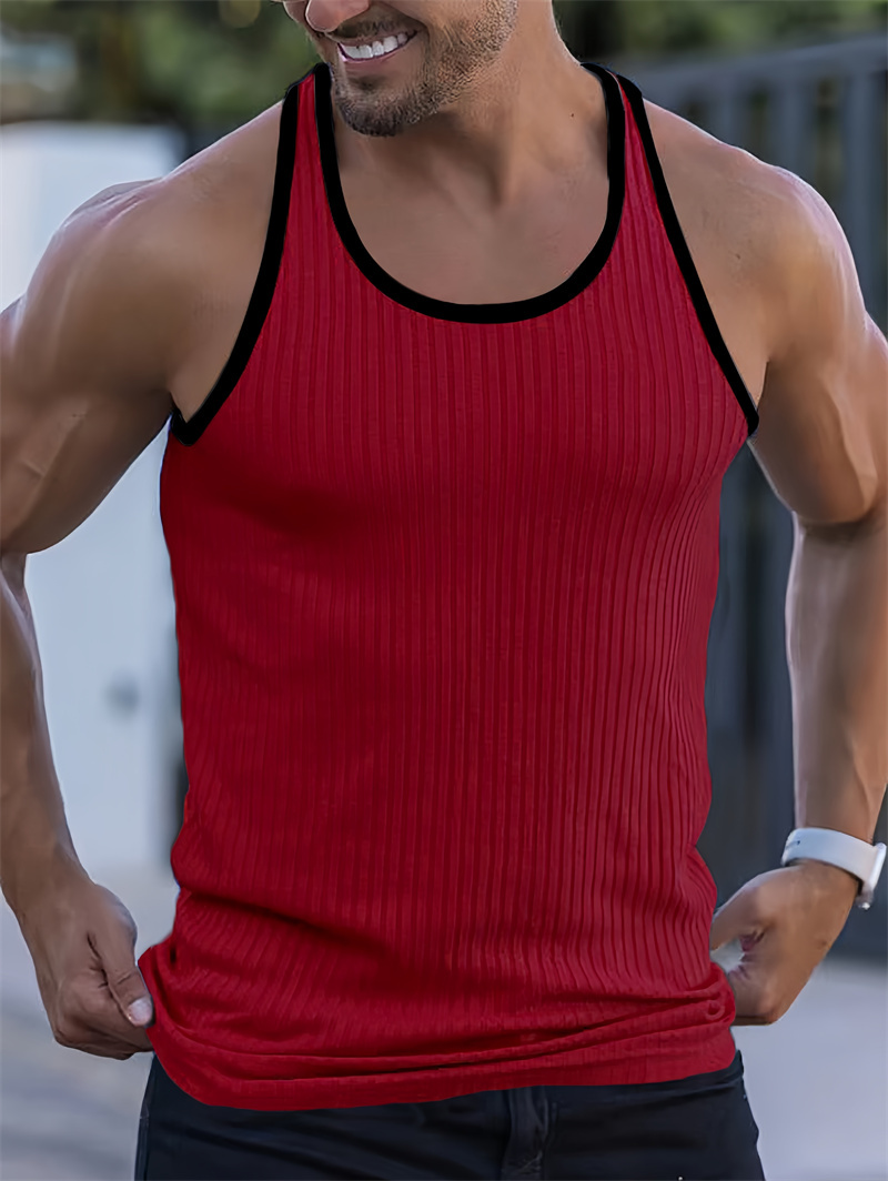 Débardeur de fitness d'été pour hommes, T-shirt sans manches, pull-over respirant, sous-vêtement de sport, gilet décontracté, hauts amples et élastiques