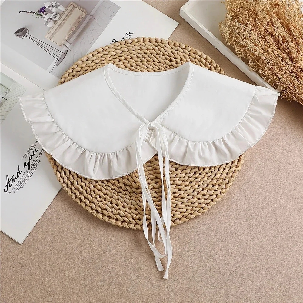 Faux col en dentelle blanc uni, châle, écharpe, collier, petit foulard, châle, col détachable, accessoire décoratif pour femme
