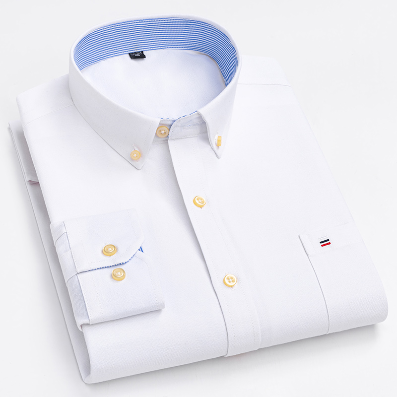 Chemises pour hommes en coton 100% de grande taille 7XL, chemise Oxford unie de qualité, coupe ample, manches longues, coupe ajustée, hauts rayés et à carreaux