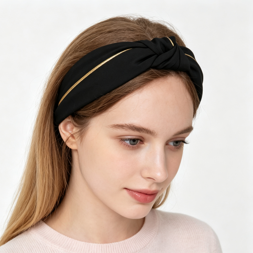 Bandeau en tissu doux pour femmes, large, noué, pour le lavage du visage, accessoires de coiffure quotidiens pour femmes et jeunes filles