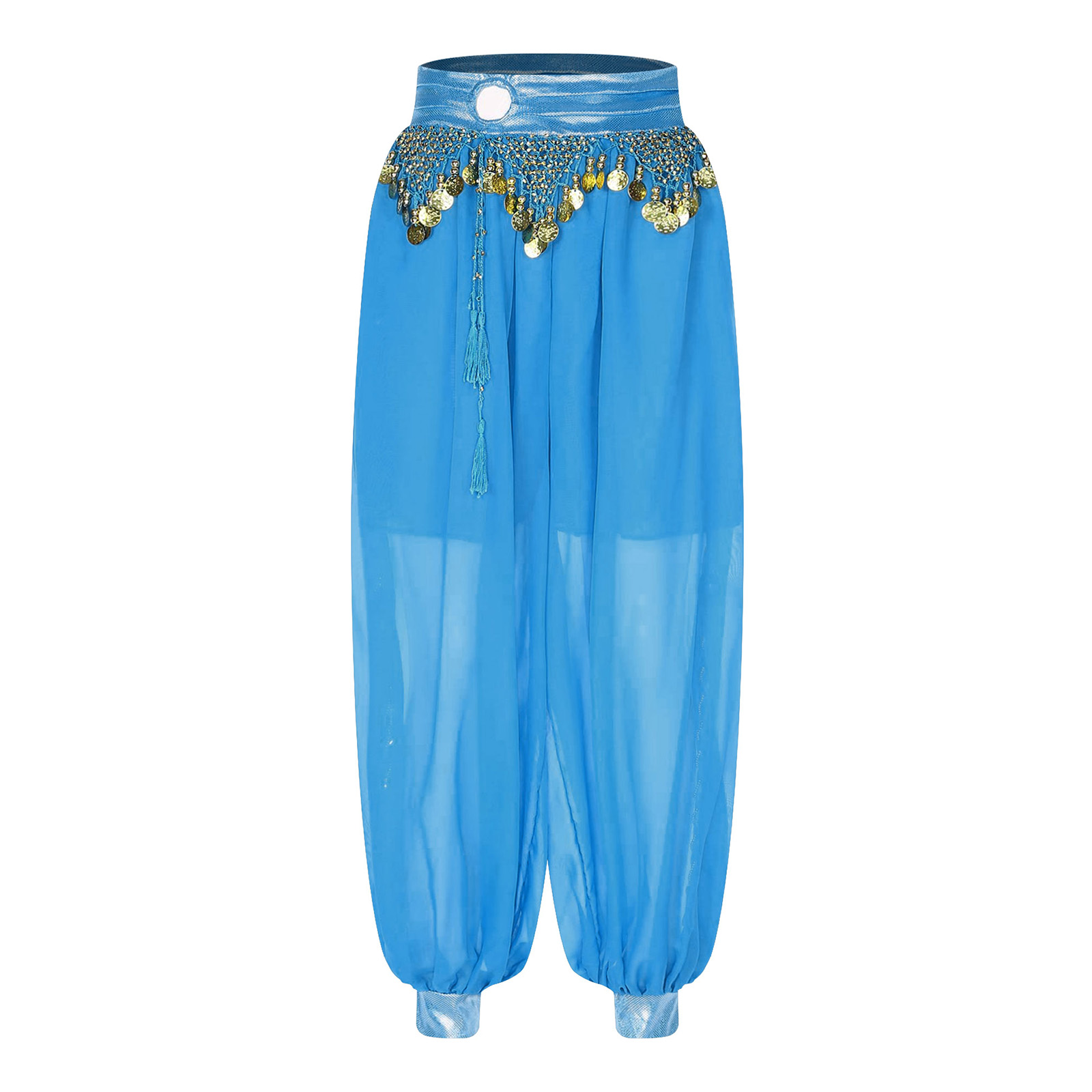 Pantalon sarouel de danse du ventre pour femmes, Costume de carnaval d'halloween, pantalon à franges à paillettes, pantalon ample pour spectacle de danse arabe Tribal