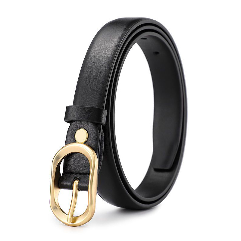 Ceinture en cuir PU rétro pour femme, ceinture en jean polyvalente, sangle de mode, or, nouveau