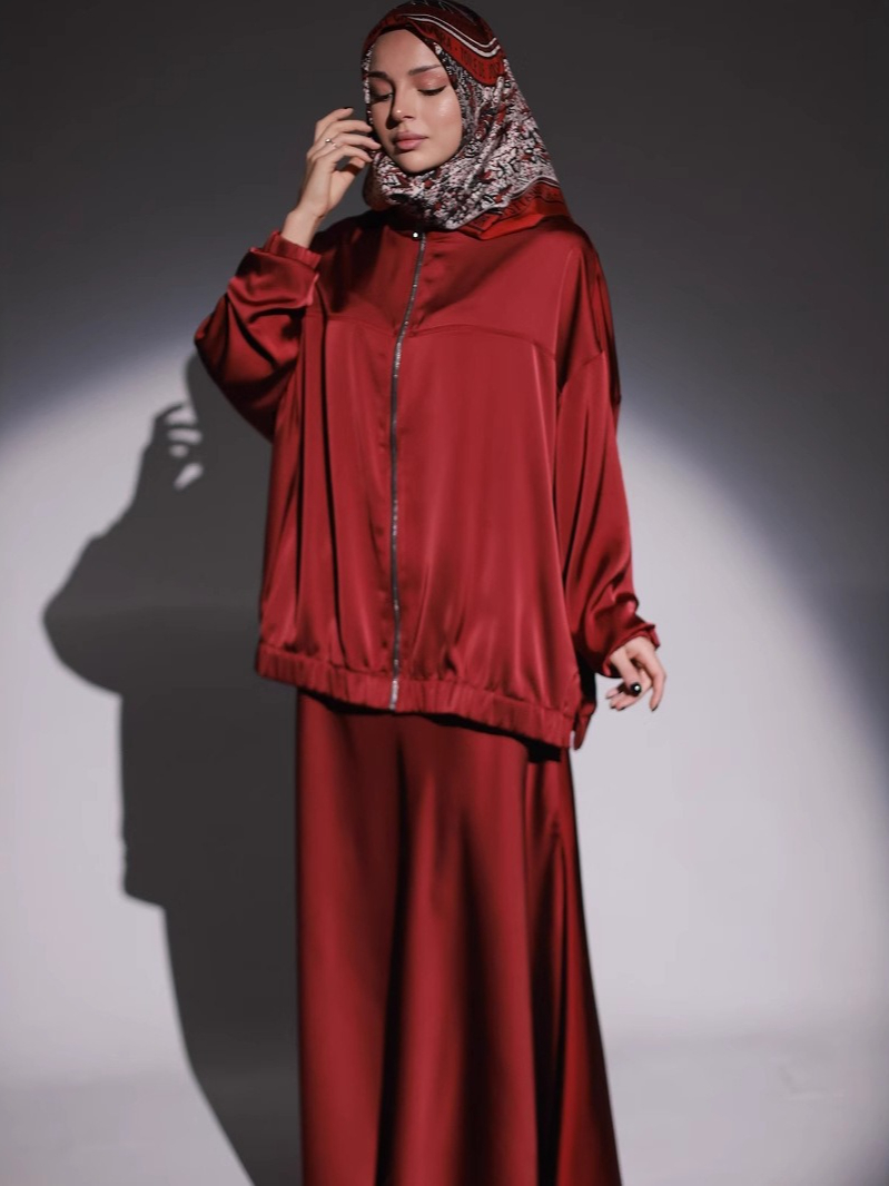 Robe musulmane Satin 2 pièces ensemble femmes fête Abaya Musulman Ensembles arabe longue Robe dubaï caftan robes Jalabiya Ramadan Eid