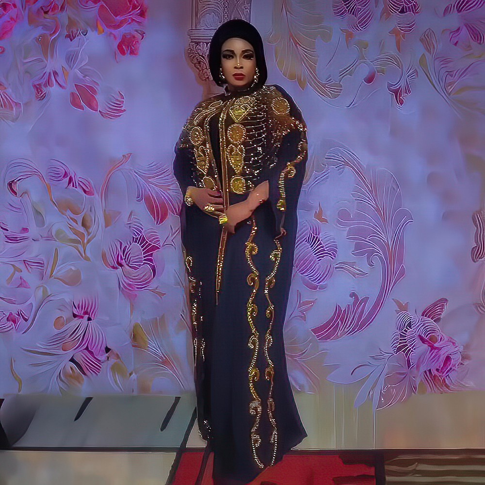 Robe élégante et magnifique BUBU en deux pièces, robes pour femmes africaines, robe africaine en mousseline de soie, robe de soirée en strass, robe de soirée femme luxe