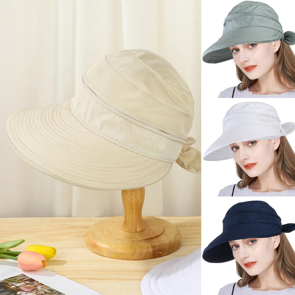 Chapeau de soleil d'été pour femmes, visière pliable à large bord, casquette d'extérieur anti-UV, chapeaux de plage