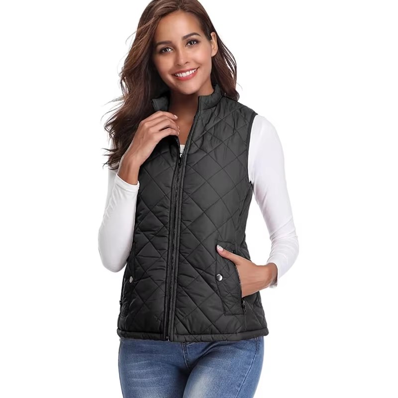 Gilet sans manches pour femme, veste matelassée en coton, gilet chaud, mode hiver, col montant, manteaux unisexes, vêtements décontractés