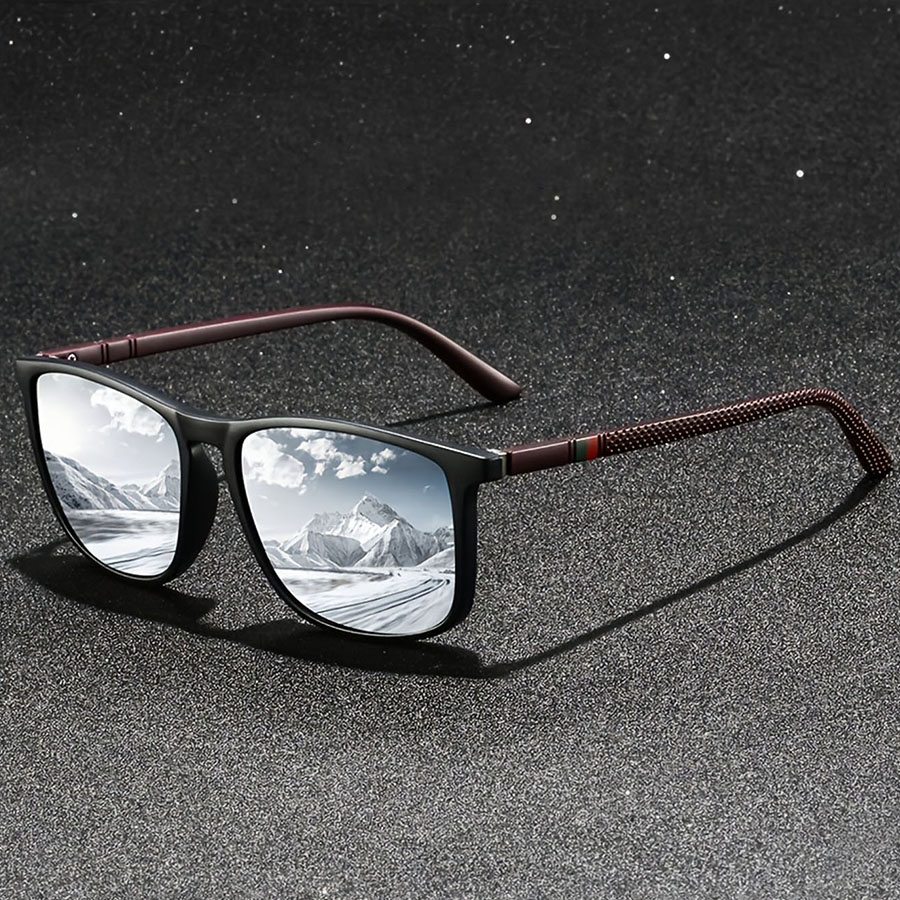 Lunettes de soleil rectangulaires vintage unisexes, lunettes de mode décontractées, ultra-légères pour la conduite et les activités de plein air