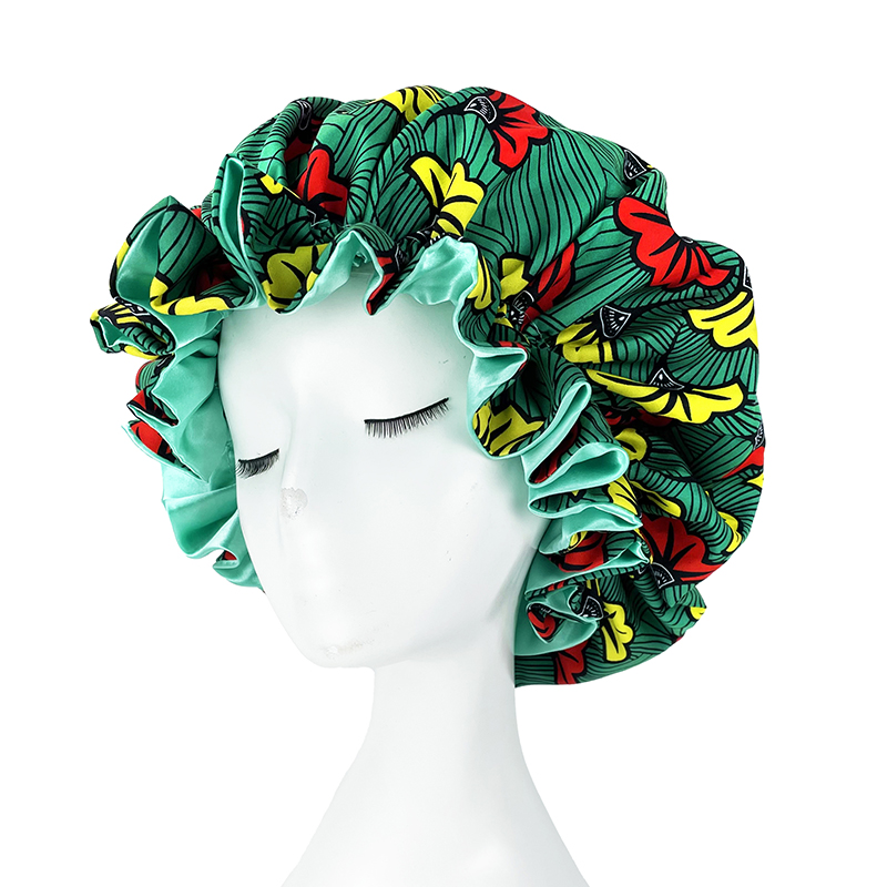 Motif africain imprimé Bonnet Hijabs chapeau femmes nuit bonnet de sommeil Double couche Satin Turban Extra Large tête porter dame tête chapeau enveloppant