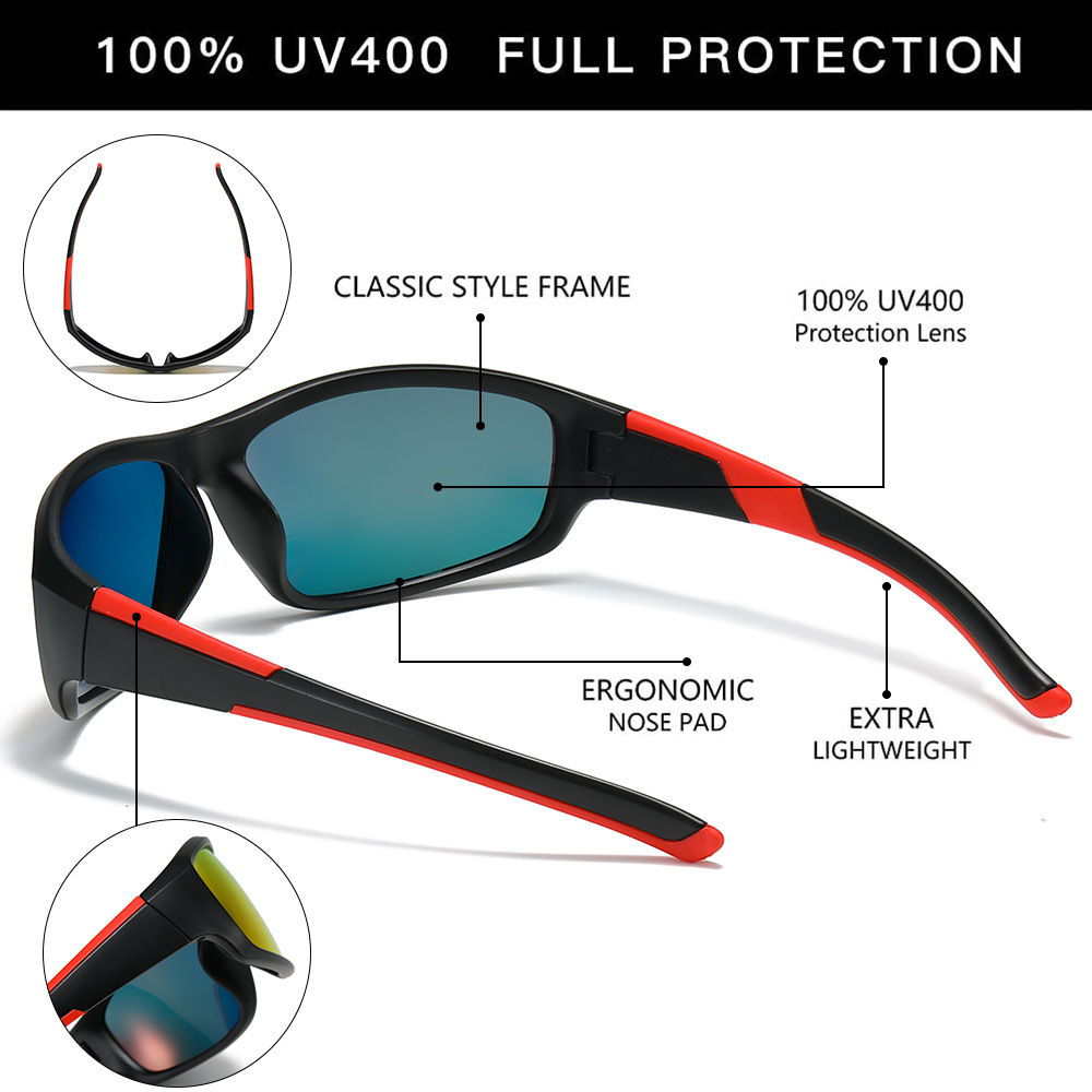 Lunettes de soleil polarisées haute définition pour hommes et femmes, lunettes de soleil pour sports de plein air, pêche, protection UV400, lunettes de conduite