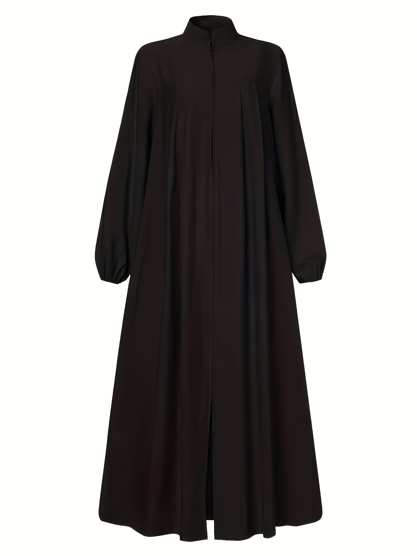 Robe longue pour femme de style moyen-oriental, printemps-été, avec fermeture éclair élégante et col montant, longueur genou.