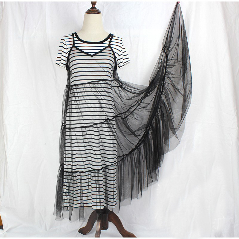 Robe féerique d'été pour femme à col en V, transparente en maille, à fines bretelles, avec ceinture à nœud, en dentelle et maille, style cache-cœur, robe nuisette, tenue d'extérieur