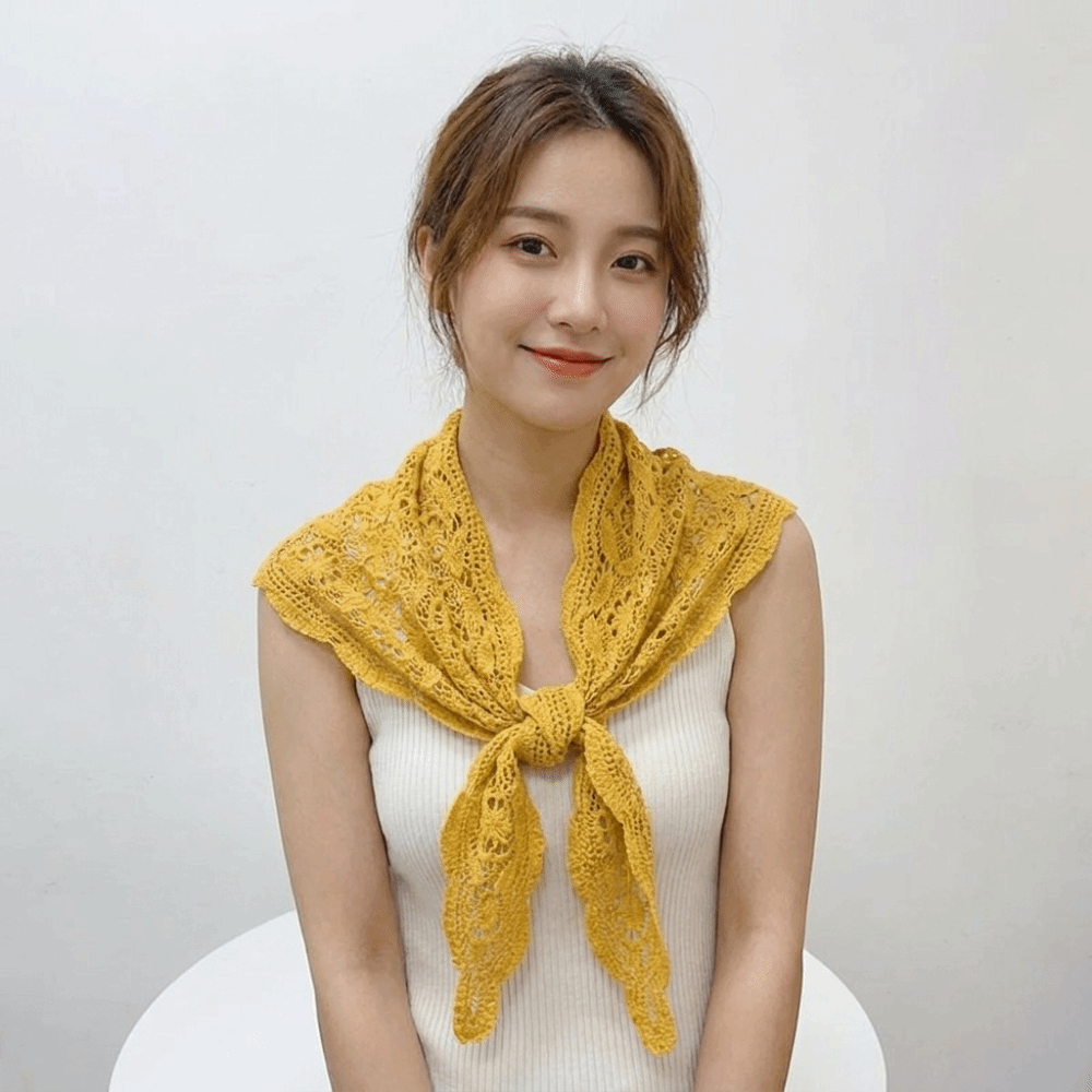 Faux col en tricot, écharpe triangulaire blanche, style ethnique, écharpes à fleurs au crochet, décoration de vêtements, style coréen