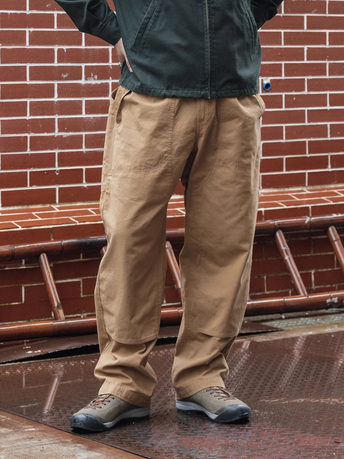 Pantalon d'escalade en toile à double genou pour homme, pantalon de randonnée cargo en plein air, non stock