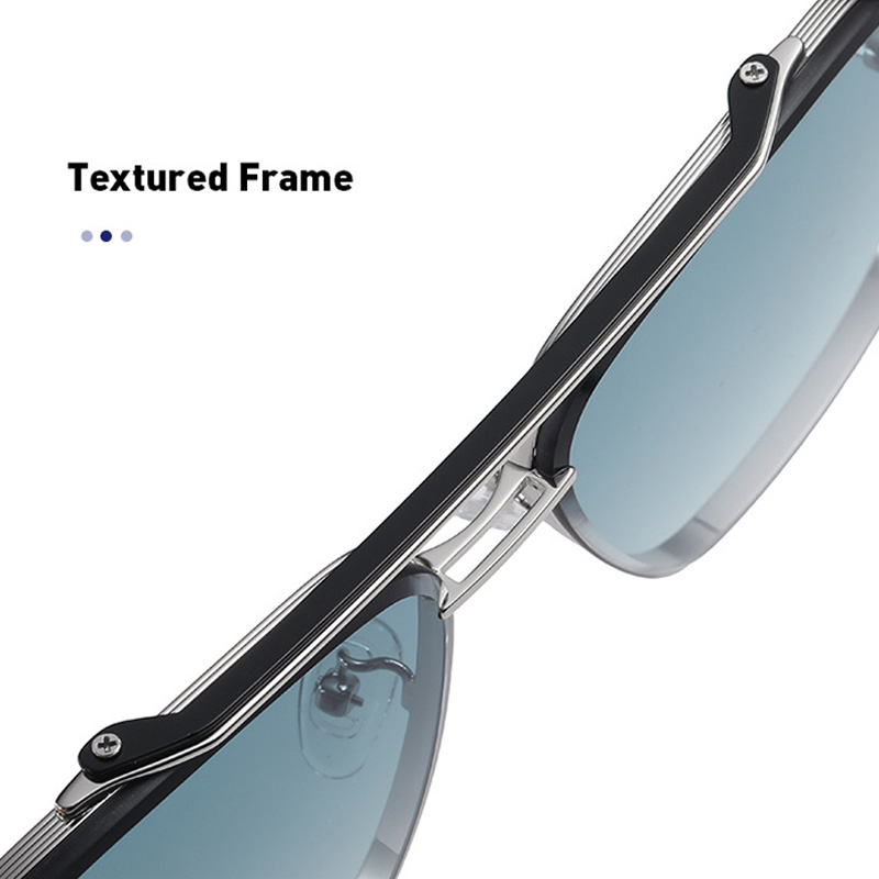 Lunettes de soleil dégradées pour hommes, grandes lunettes de soleil à monture métallique pour femmes