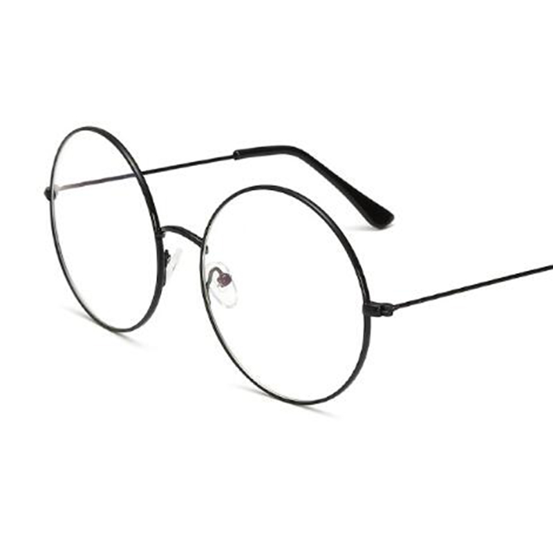 Grandes montures de lunettes rondes transparentes pour femmes, montures optiques en métal avec verres transparents, montures de lunettes de mode pour myopie.