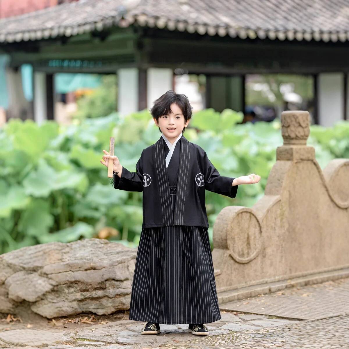 Costume traditionnel japonais pour enfants, vêtements de samouraï pour enfants, ensembles de kimonos pour garçons, vêtements de scène pour enfants