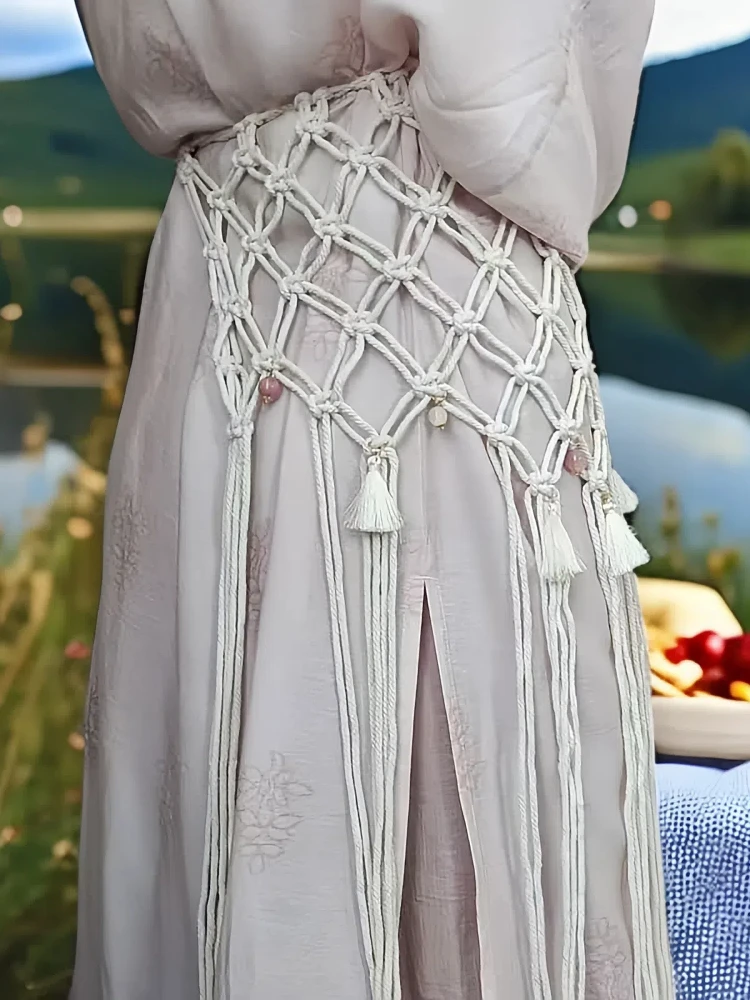 Tissage e écharpe taille enveloppement femmes ethnique ancien Sle Faionable ceinturé jupe Accory Fre Design Original