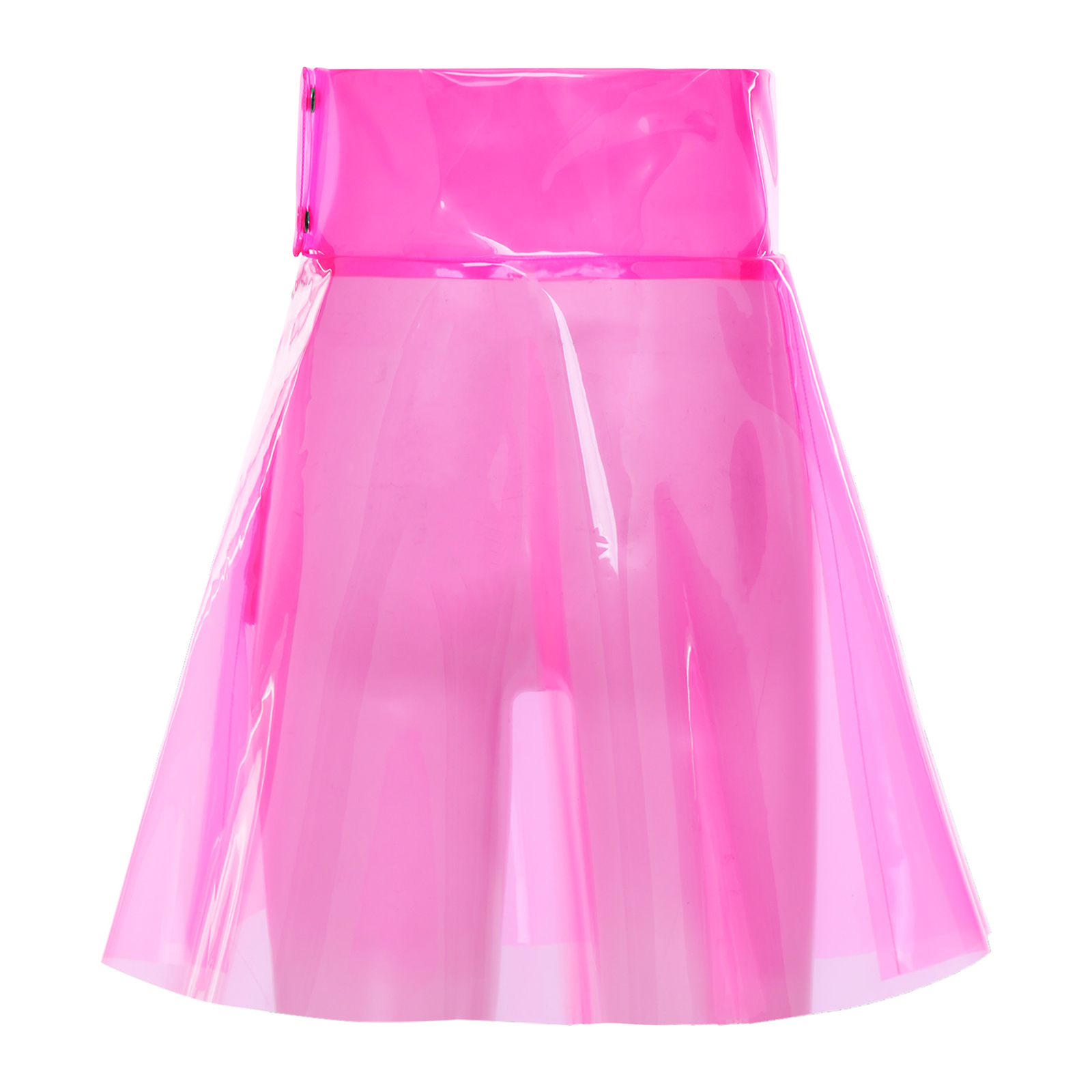 Jupe mini transparente en PVC pour femme, taille haute, plissée, coupe trapèze, idéale pour la plage, les soirées et les festivals