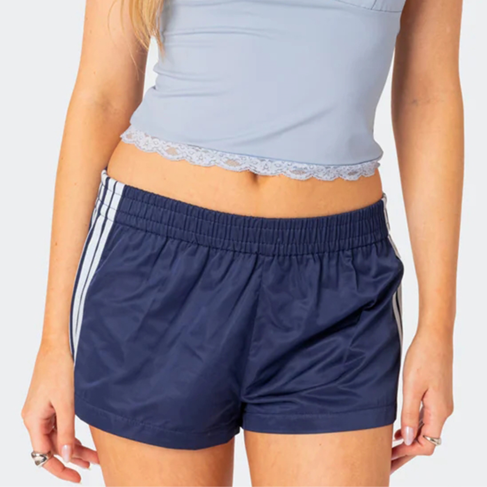 Short de sport pour femmes, décontracté, mode, imprimé à rayures, taille élastique, mini short, entraînement, pantalon court, short de plage, été