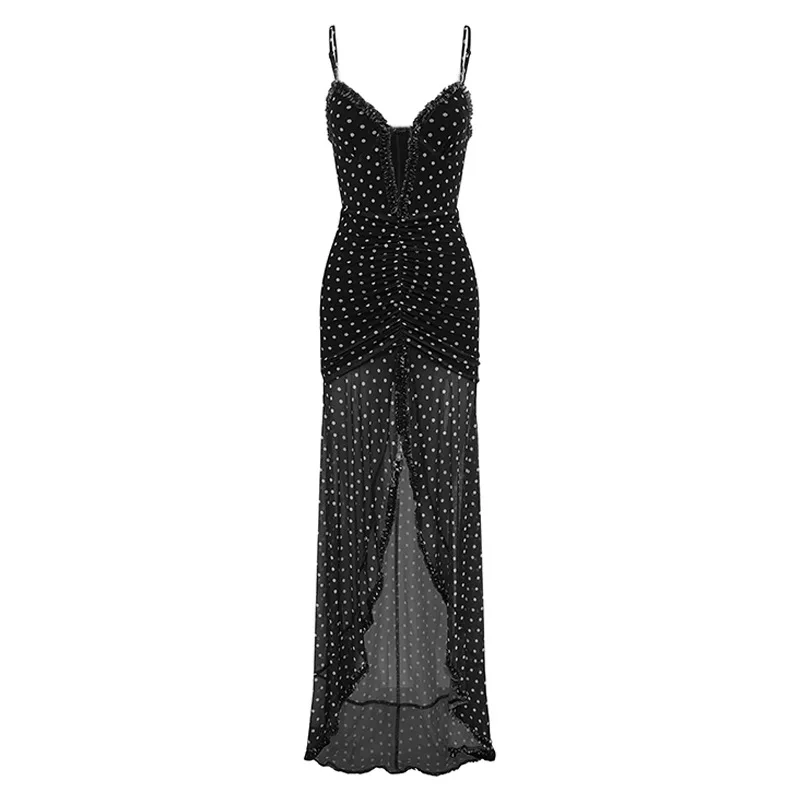 Robe longue fendue pour femme à imprimé zèbre/léopard, drapée sur le devant, dos nu, idéale pour les cocktails, la plage et le streetwear estival