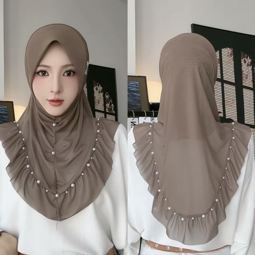 Hijab élégant et aéré pour filles musulmanes, prêt à porter, mode malaisienne estivale