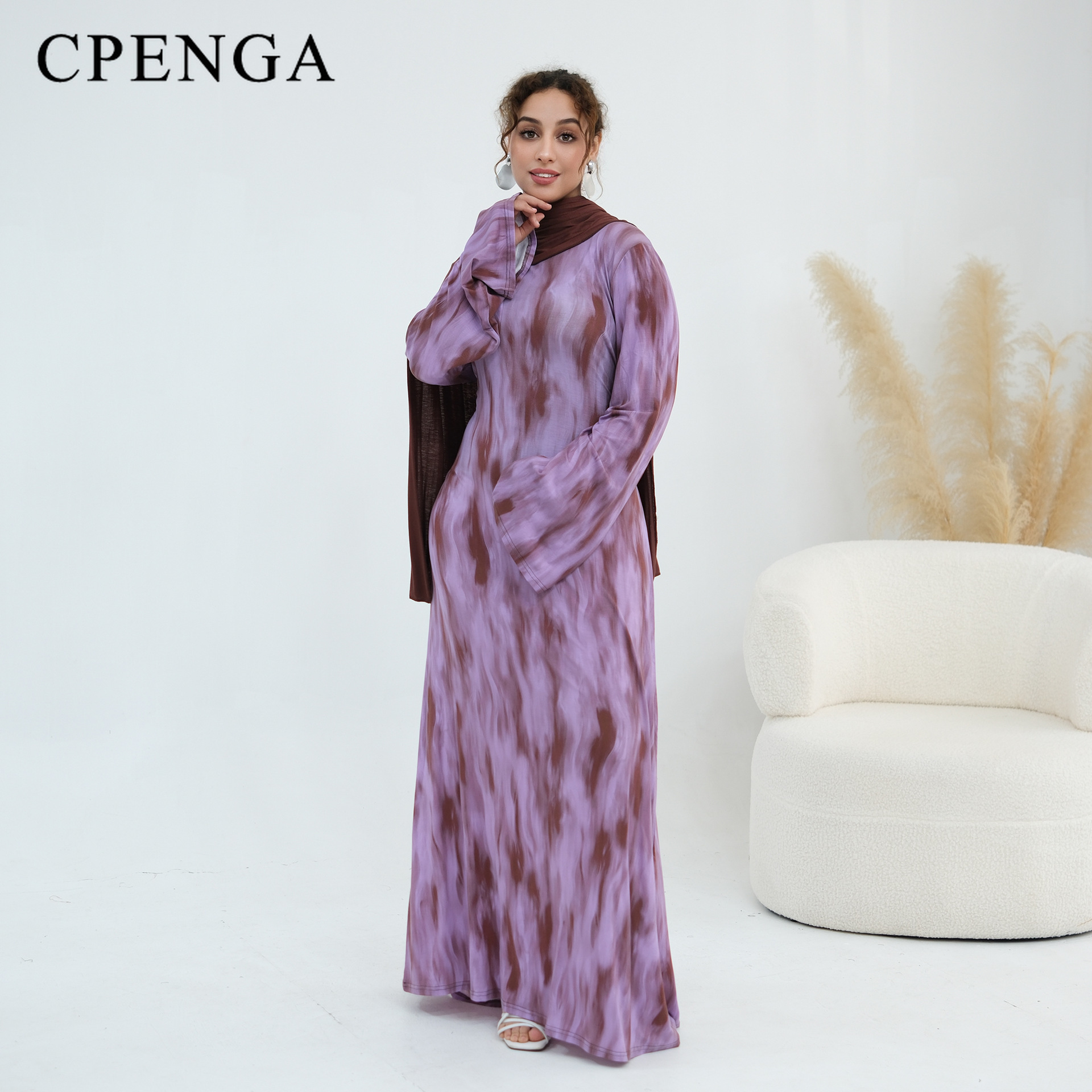 Robe Abaya Imprimée Extensible Grande Taille pour Femme, Tenue Musulmane Décontractée, Style Dubaï Élégant, Robes Musulmanes Abordables avec Livraison Gratuite 2026