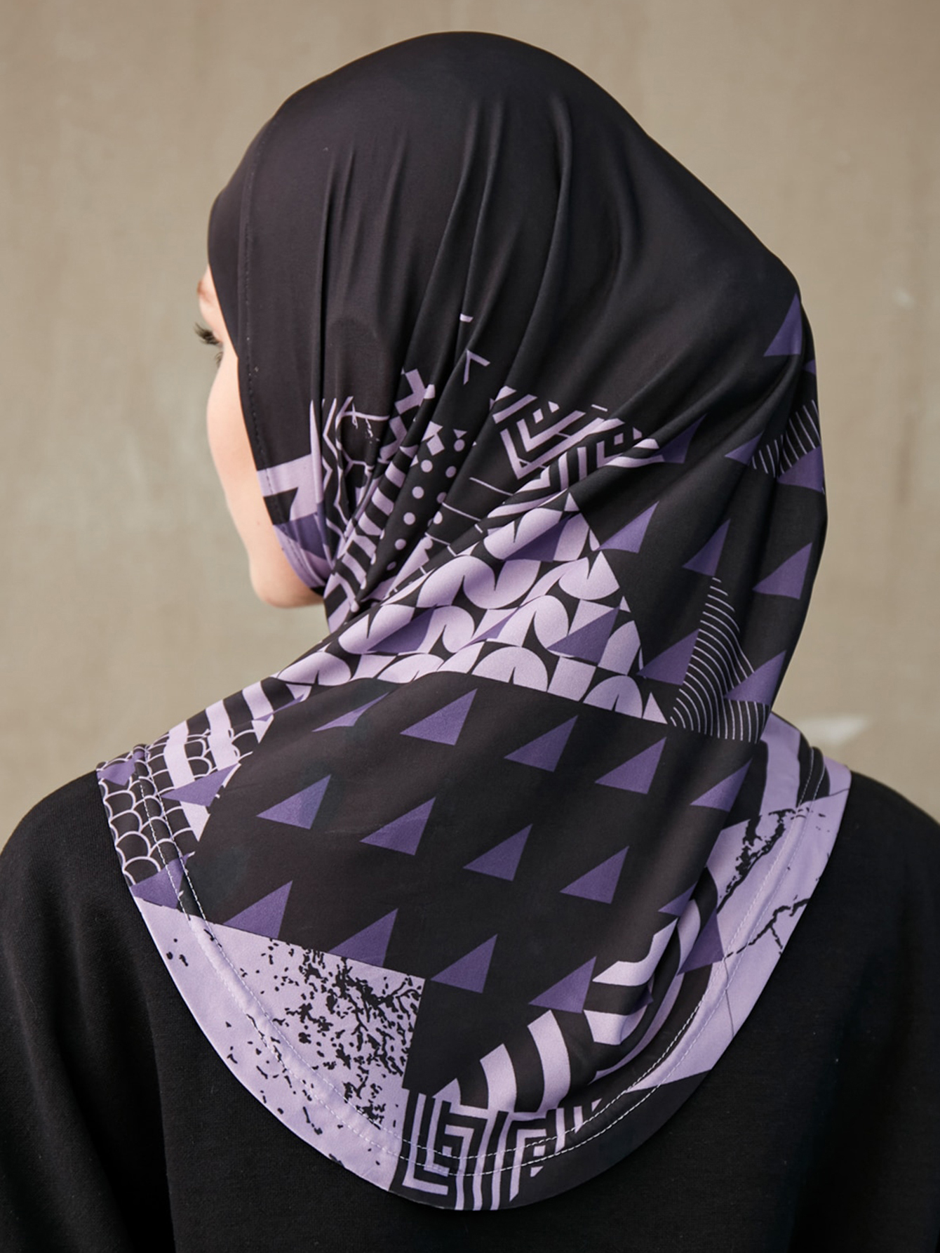 Hijabs d'intérieur sportif pour femmes musulmanes, turban instantané islamique respirant pour dames, motif à impression géométrique, bande ronde pour la tête