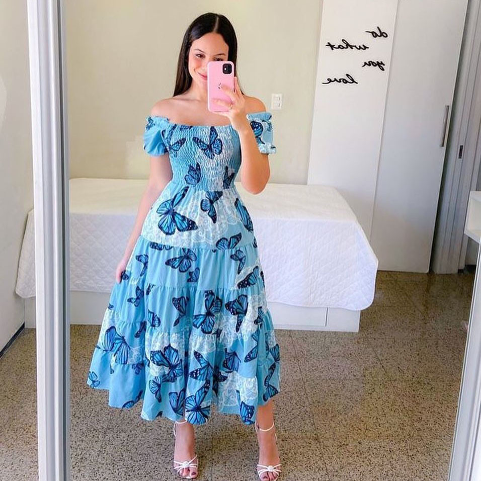 Robes décontractées élégantes pour femmes, à épaules dénudées, imprimé floral, manches courtes, tendances 2026, pour la plage, les anniversaires et les fêtes