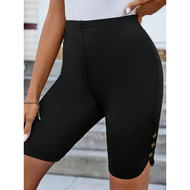 Short de Yoga pour femmes, grande taille 1XL-5XL, taille haute, longueur aux genoux, extensible, décontracté, léger et confortable