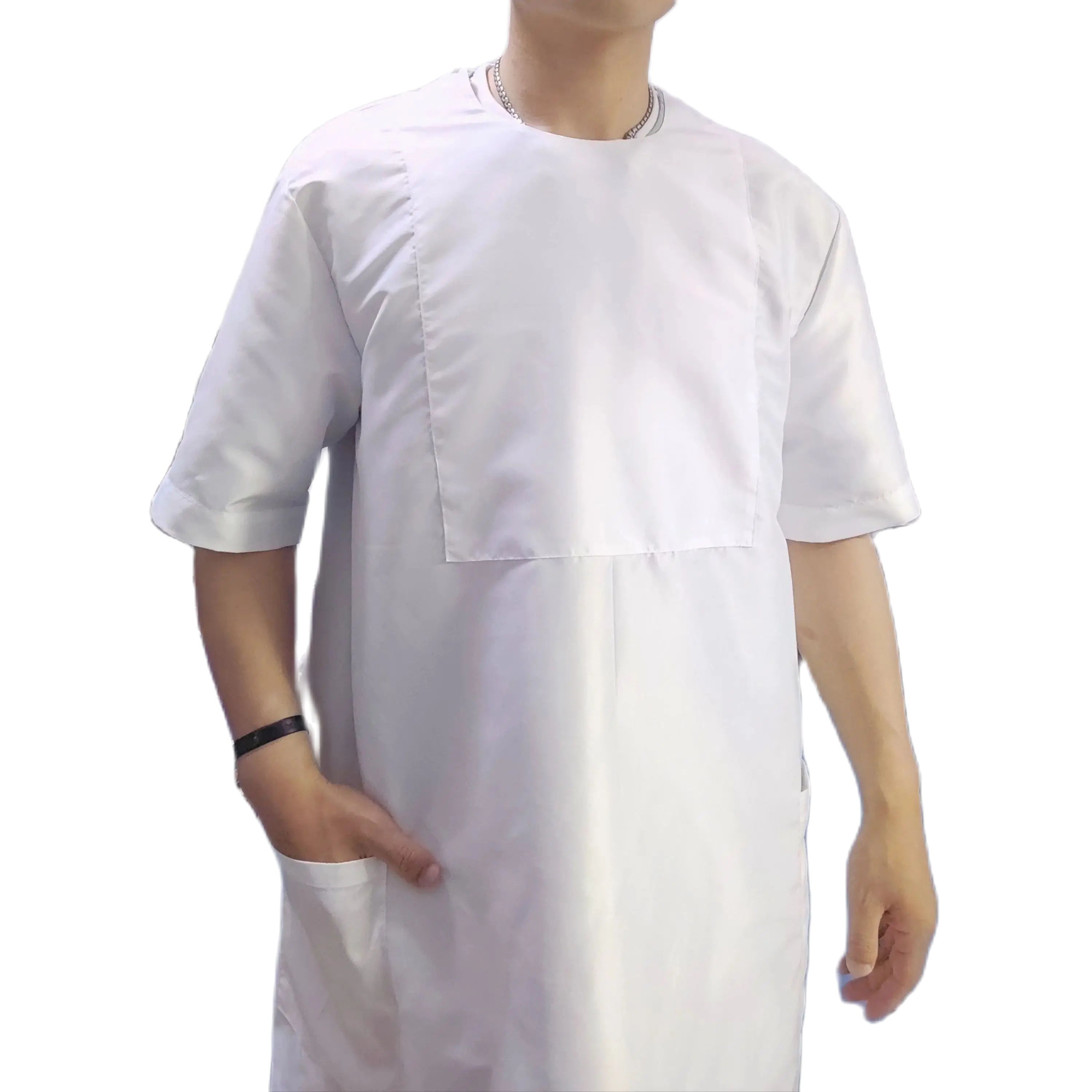Costume pantalon en coton blanc uni pour homme, haut à manches courtes + vêtement personnalisé de Style nigérian, mode africaine, nouvel arrivage, pantalon décontracté