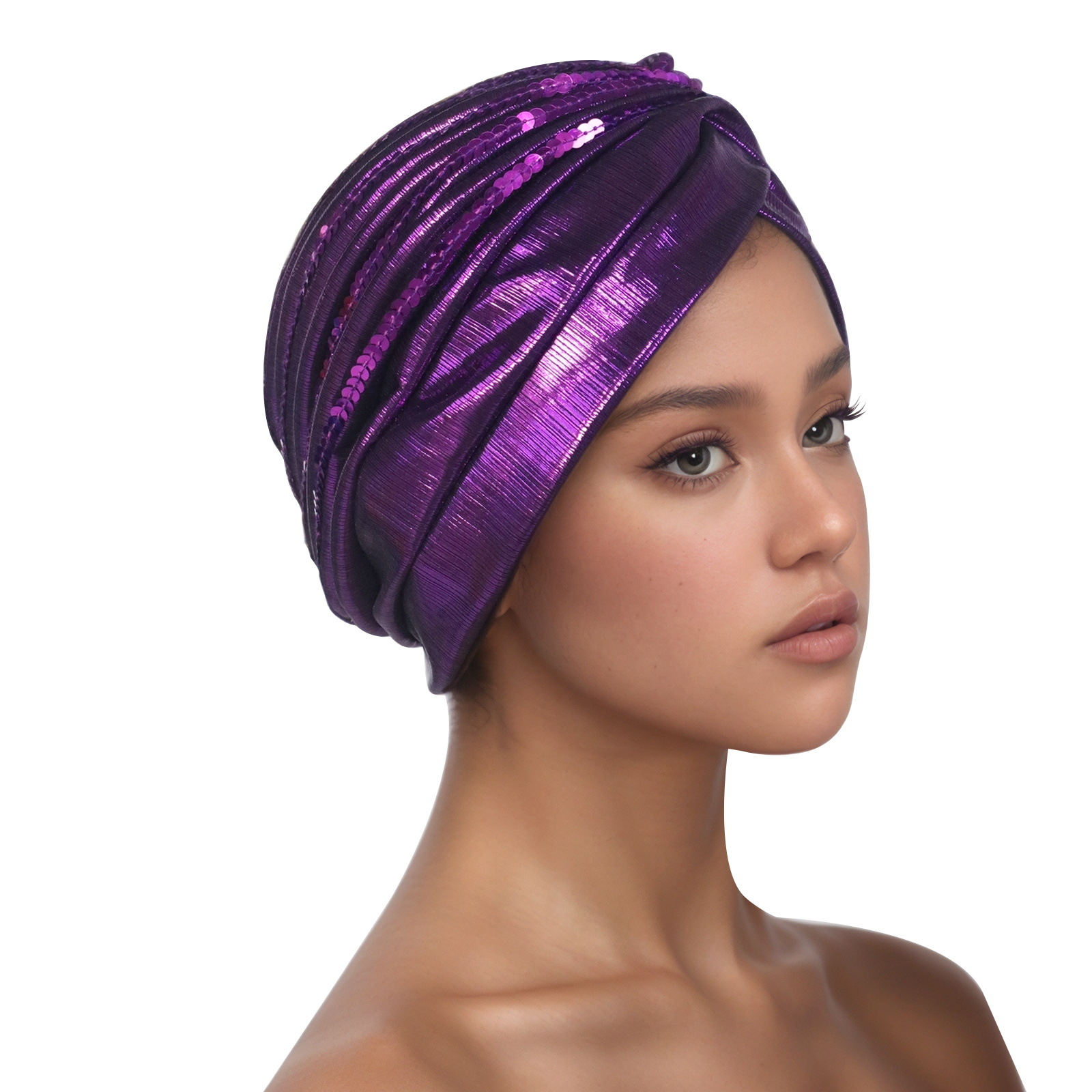 Femmes bandeau musulman foulard casquette inde chapeau prêt Hijab Bonnet Turbante Mujer été respirant paillettes Turban casquette