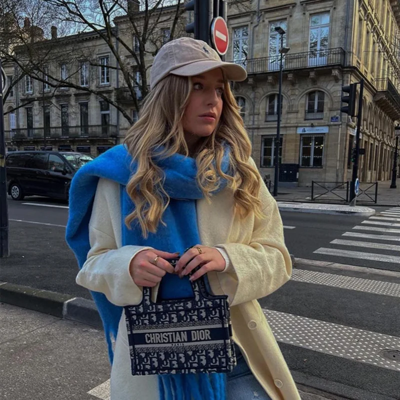 Écharpe d'hiver femmes de luxe automne hiver écharpe en cachemire épaissi chaud châle classique glands moelleux écharpe couleur unie doux châle