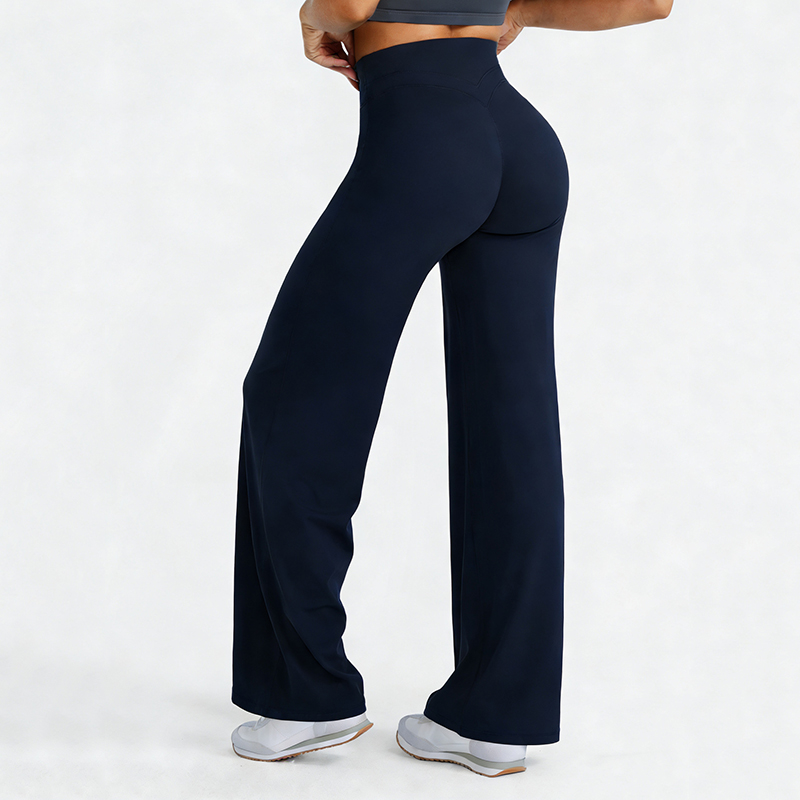Leggings de sport et yoga taille haute évasés pour femme, sensation seconde peau, effet push-up fessier, pantalon large pour le sport, le Pilates et la course à pied