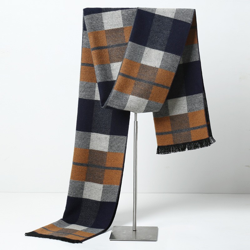 Marque de créateur Plaid hommes foulards hiver chaud cachemire écharpe hommes Pashmina châle affaires longues enveloppes cadeau de noël pour homme