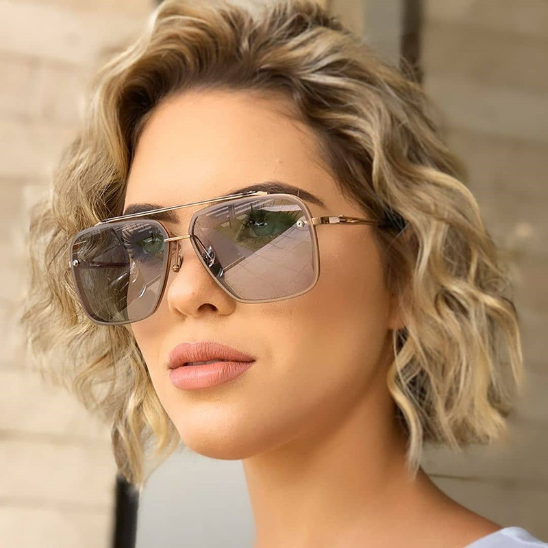 Lunettes de soleil carrées en métal de luxe pour hommes et femmes, lunettes de soleil Big Pilot, nuances de conduite, classique, noir, happator, mode