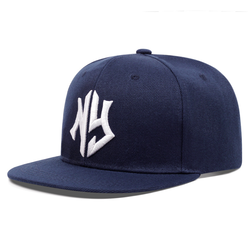 Chapeau à Bords Plats avec Lettres Brodées pour Homme et Femme, Chapeau de Style NYHip Hop avec Style Réglable, à la Mode
