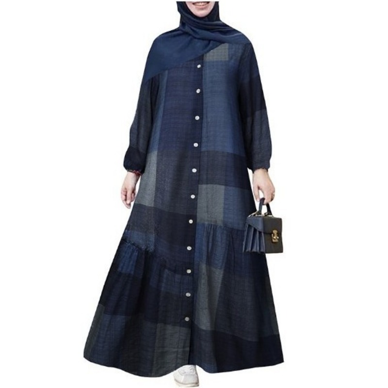 Robe musulmane à manches longues pour femmes, Kimonos en coton, Maxi islamique, Caftan marocain de Dubaï, Simple, Été, Décontracté, Printemps, Automne