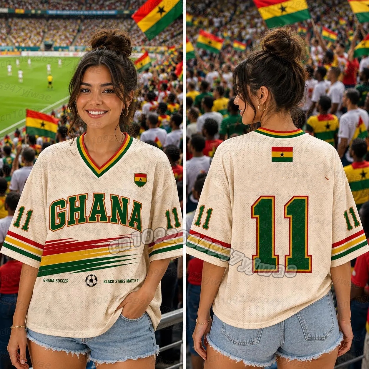Maillot de football personnalisé 2026 pour femmes et hommes, uniforme de supporters du Ghana, t-shirt à manches courtes pour jeunes