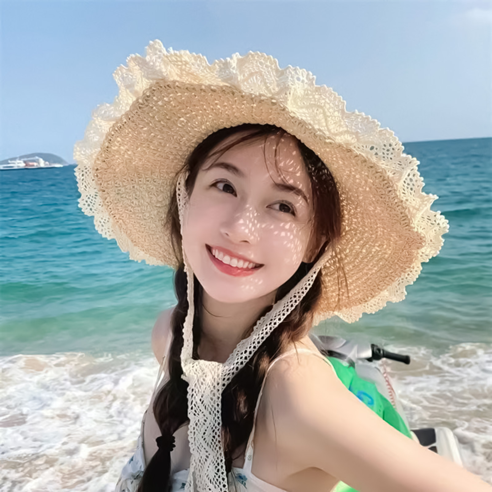 Chapeau de soleil de plage d'été pour femmes, chapeau d'été à large bord, Portable, pliable, Design élégant, chapeaux de paille pour piscine, parc, vacances, Camping