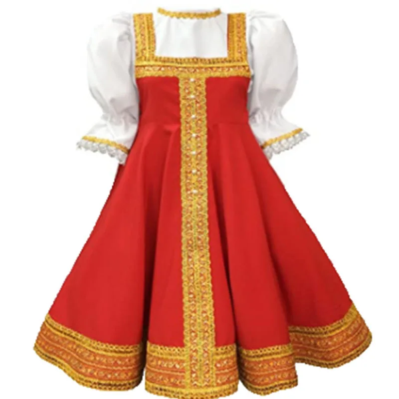 Robe russe pour filles, Costume de danse traditionnelle Sarafan, Cosplay folklorique, déguisement de spectacle