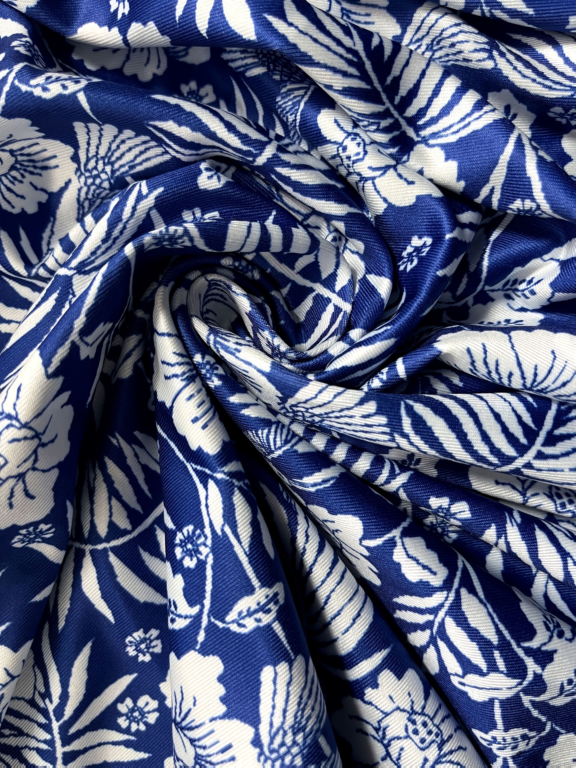 Robe Cami pour femme, imprimé floral tribal bleu et blanc, décontractée, col rond, sans manches, coupe trapèze fluide, pour l'été